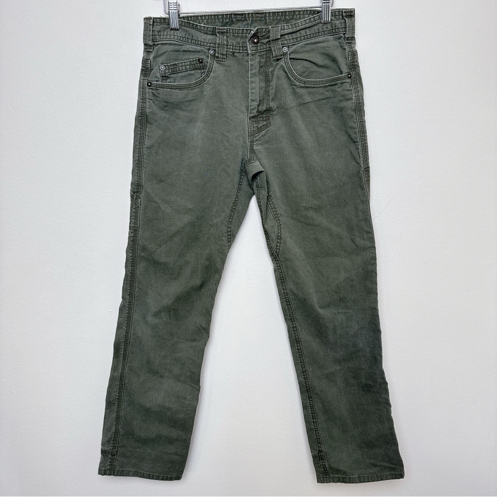 Prana Mens 30x32 Slim Breather Dark Olive Jeans CN